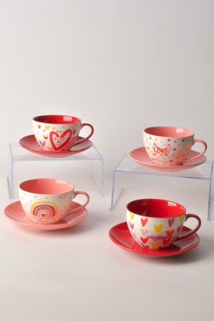 KALP DESENLI PORSELEN ÇAY FINCANI SETI