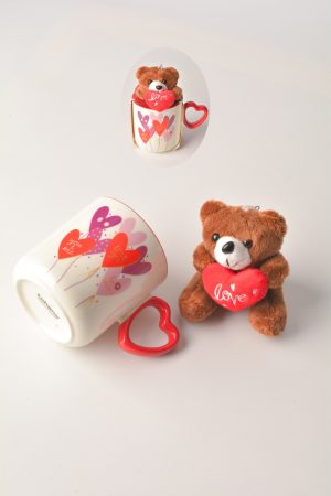 AYICIK PELÜS ANAHTARLIKLI PORSELEN KUPA