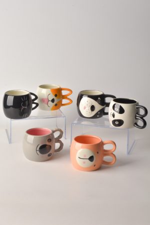 3D HAYVAN KULAK KULPLU KUPA 460 ML