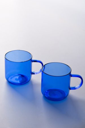 IKILI CAM KUPA * 380 ML * MAVI