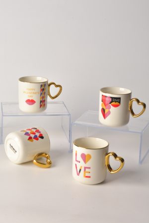 PORSELEN KALP KUPA * GOLD SAPLI