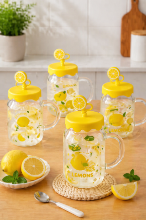 SILIKON KAPAKLI PIPETLI 500 ML CAM KUPA *