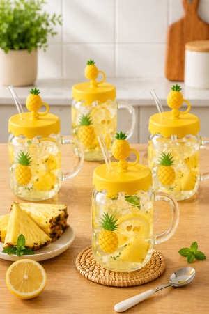SILIKON KAPAKLI PIPETLI 500 ML CAM KUPA *